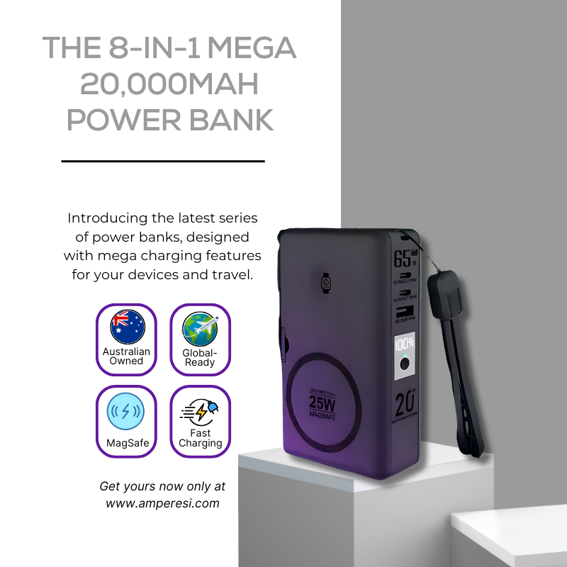 PowerPack ampere'SI Next Generation 8 - Travel Power Bank 20,000mAh