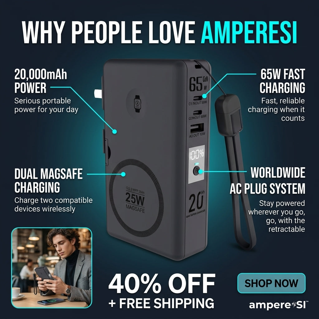 PowerPack ampere'SI™ Next Generation 8 - Travel Power Bank 20,000mAh
